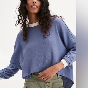 Never worn- free people high low waffle top